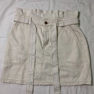 Free People White Jean Skirt